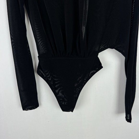 NWT Mistress Rocks Executive Black Mesh Draped Bodysuit Size XS NEW - Picture 4 of 11